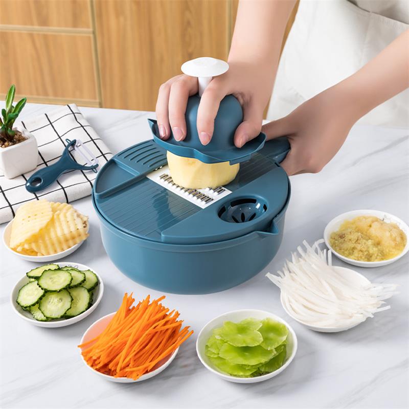 Multifunctional  Bowl Utensils Chopper, Shredder & Strainer